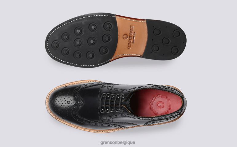 Hommes Grenson noir archie chaussures brogues HL6R8117