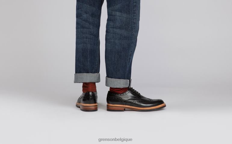 Hommes Grenson noir archie chaussures brogues HL6R8117