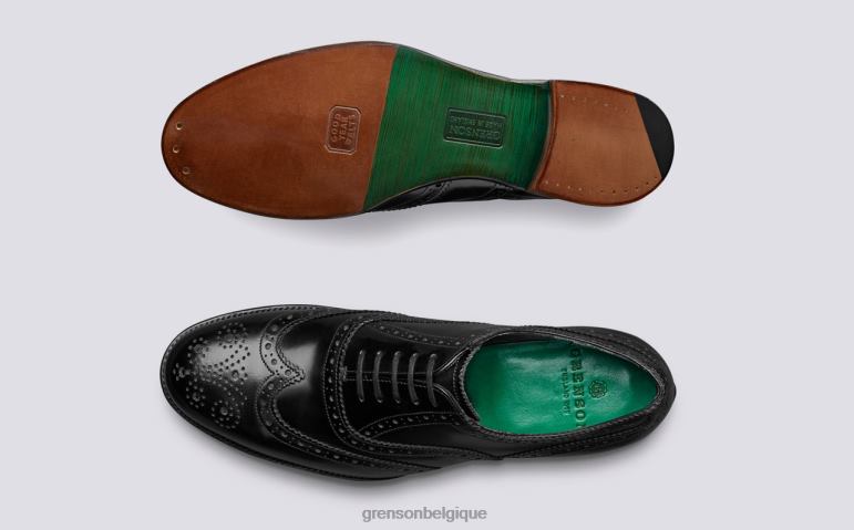 Hommes Grenson noir/jade herse chaussures brogues HL6R8125