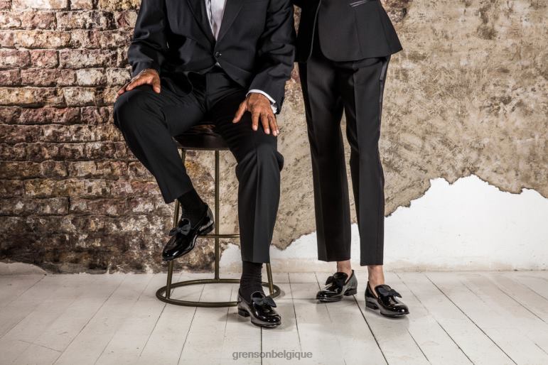 Hommes Grenson noir robe pantoufle chaussures formelles HL6R864